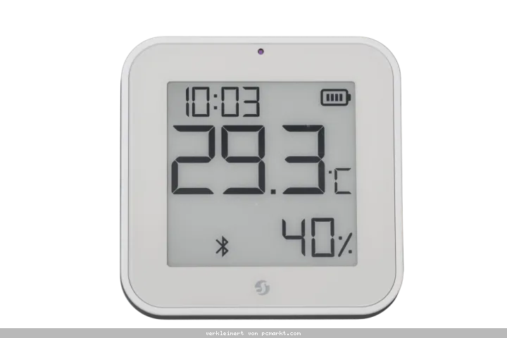 Shelly BLU H&T Display ZB - Temperatur, Luftfeuchtigkeit, Lichtstärke und Uhrzeit an. Unterstützt Zigbee 3.0 und Bluetooth 5.0 - in der Farbe "Ivory"