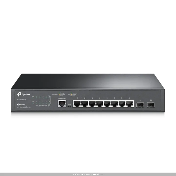 TP-Link TL-SG3210 JetStream Managed Switch 10-Port, Managed, 8x Gigabit RJ45, 2x Gigabit SFP