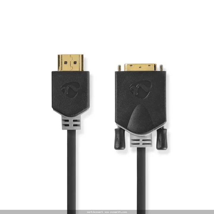 Nedis HDMI™ -Kabel | HDMI™ Stecker | DVI-D 24+1-Pin Stecker 1080p | Vergoldet | 2.00 m | Gerade | PVC | Anthrazit | Verpackung mit Sichtfenster und Eu