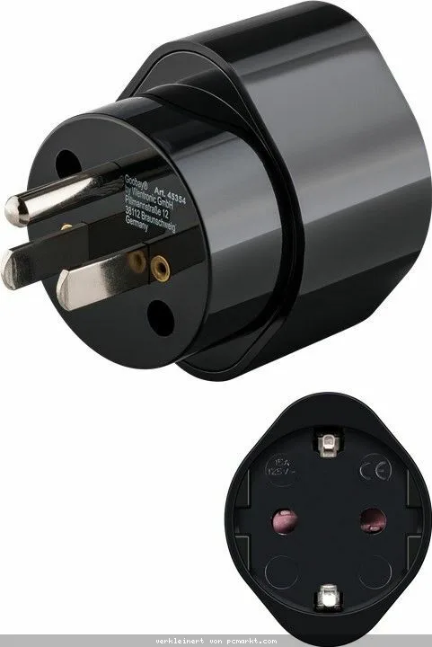 Goobay Netzadapter-Schutzkontaktbuchse US/Japan-Stecker (Typ F, CEE 7/4) > (Typ B, NEMA 5-15, 3-polig)