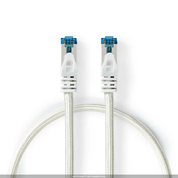Nedis Cat 6a Kabel S/FTP | RJ45 Stecker | RJ45 Stecker | 5m | Snagless | Rund | Geflochten / PVC | Silber | Verpackung mit Sichtfenster