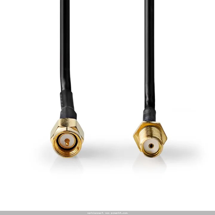 Nedis Antennenkabel | SMA-Stecker | SMA-Buchse Vergoldet | 50 Ohm | Einzeln geschirmt | 1.00 m | Rund | PVC | Schwarz | Label