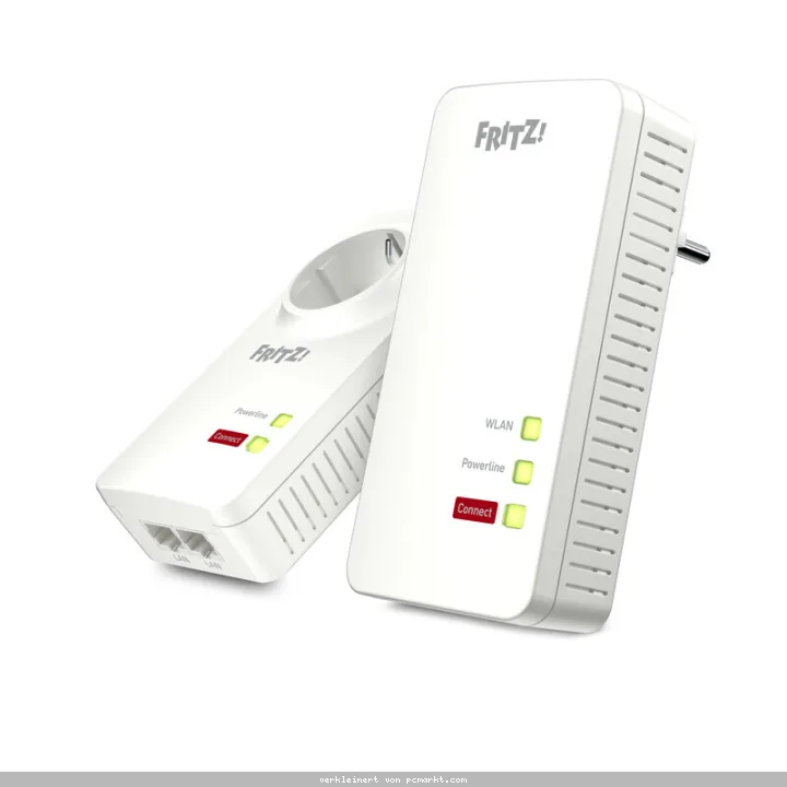 FRITZ!Powerline 1260 WLAN Set 2x Adapter (1260 + 1220), Stabile Verbindung über die Stromleitung, bis zu 1.200 MBit/s