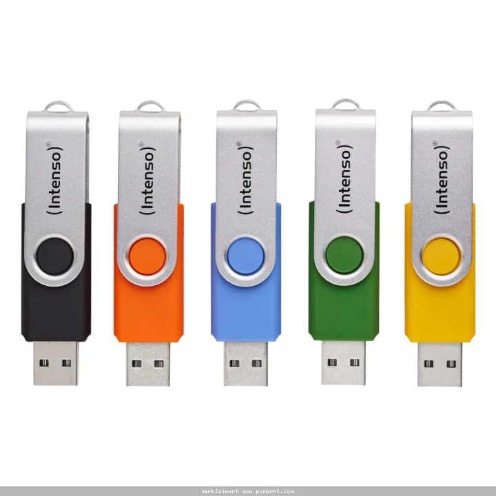 Intenso Basic Line Typ-A 64GB USB-Stick 5er Pack Swivel, bis zu 28 MB/s, USB 2.0