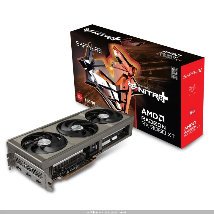 Sapphire Radeon RX 9060 XT 16GB NITRO+ Gaming OC - 16GB GDDR6, 2x HDMI, 1x DP