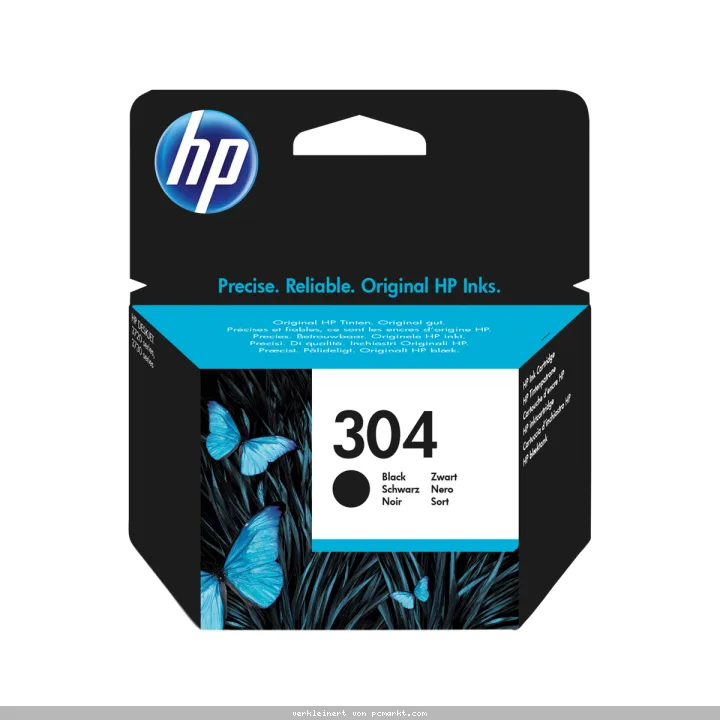 HP 304 (N9K06AE) Original Tintenpatrone Schwarz Kompatibilität: HP DeskJet 3000er / 2000er Serie, HP ENVY 5000er Serie