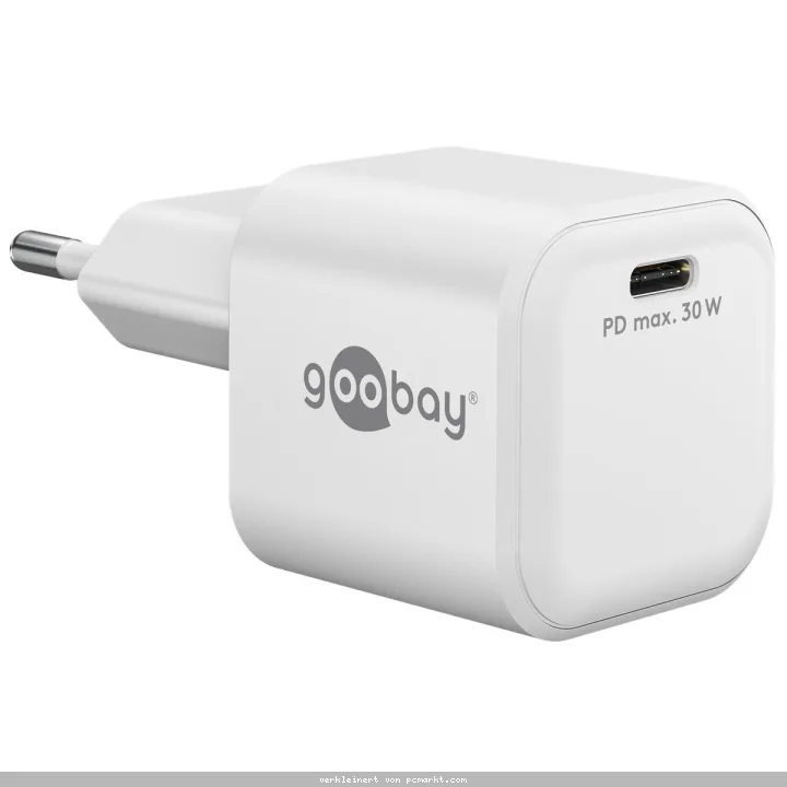 Goobay USB-C™ PD GaN Schnellladegerät Nano (30 W) weiß