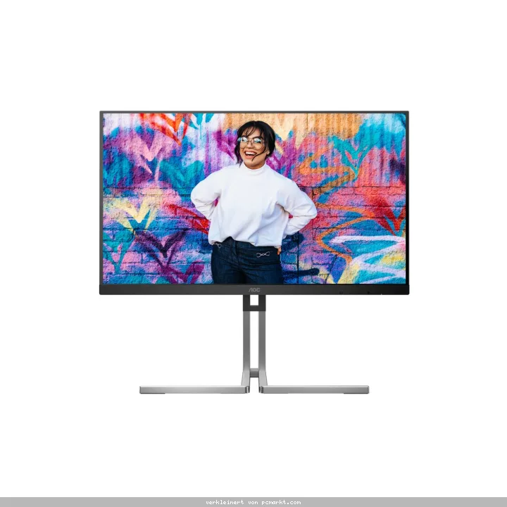 AOC Q27U3CV 27 Zoll QHD Monitor, Lautsprecher, höhenverstellbar, HDR400 (2560x1440, 75 Hz, HDMI, DisplayPort (in/out), USB-C (96 W PD)