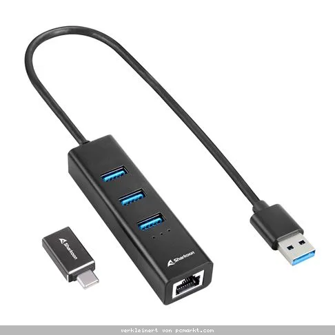 Sharkoon 3-Port USB 3.2 Gen 1 Alu Hub
