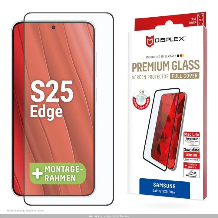 DISPLEX Premium Glass Schutzfolie FC Samsung Galaxy S25 Edge Premium Panzerglas, Full Cover