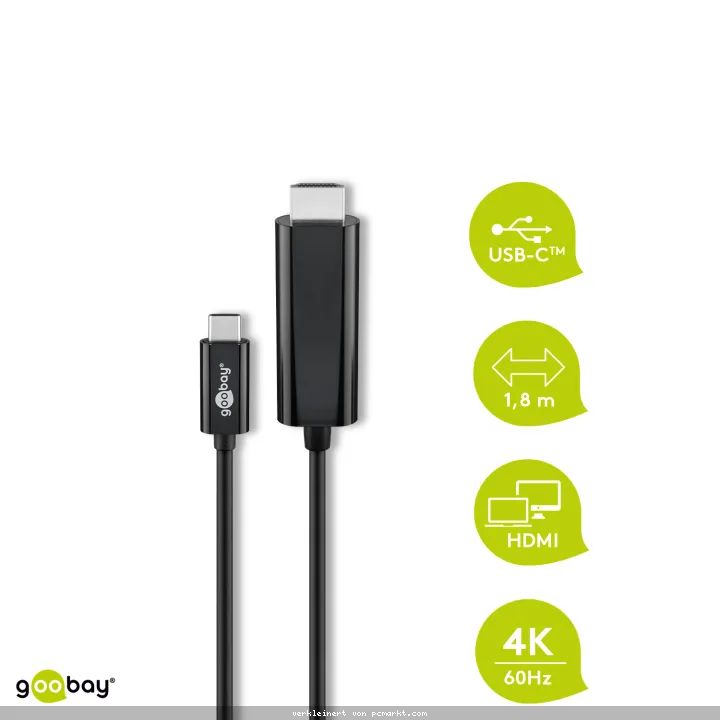 Goobay USB 3.1 Type-C™ zu HDMI™ Adapterkabel 4k@60Hz [1,8m schwarz]