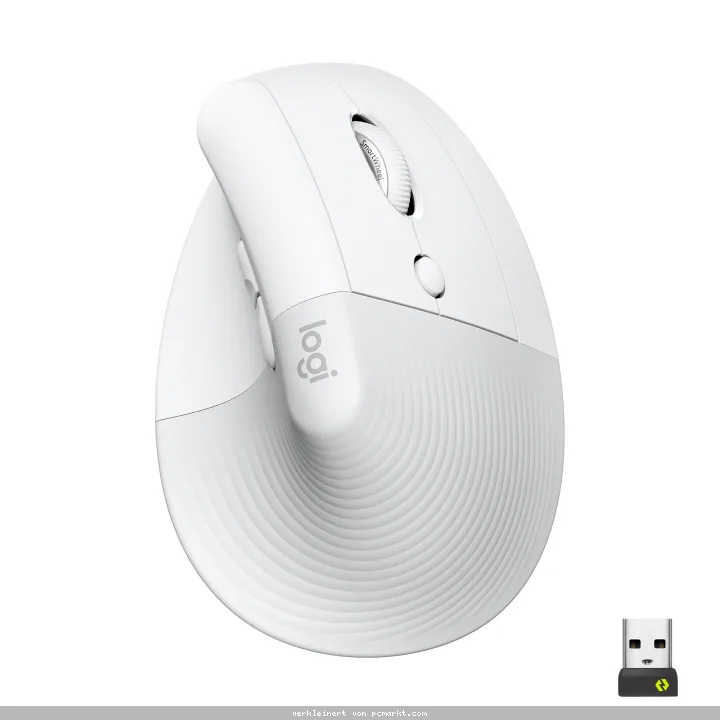 Logitech Lift Vertical Ergonomic Mouse, Gummibeschichtete Grifffläche, Bequeme Daumenauflage, 4 anpassbare leise Tasten