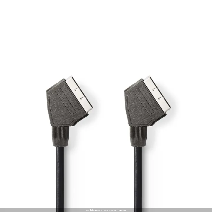 Nedis SCART-Kabel | SCART Stecker | SCART Stecker - Vernickelt | 480p | 1.50 m | Rund | PVC | Schwarz | Label