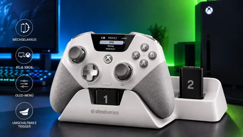 260-Euro-Controller für Xbox und PC: Zwei Wechselakkus sollen nur 11,5 Stunden Laufzeit ausgleichen
